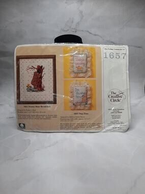 Vintage The Creative Circle Cross Stitch Kit 1657 Nap Time Double Sided Pillow